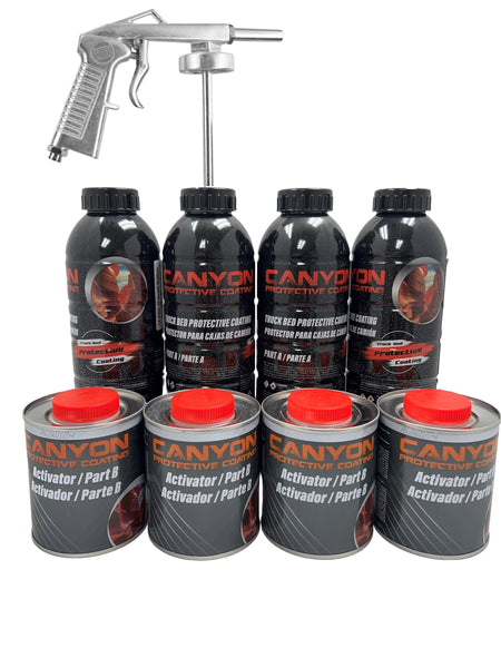 Canyon Bed Liner, Black, Epoxy 1 Gallon with Activator, Fast Dry