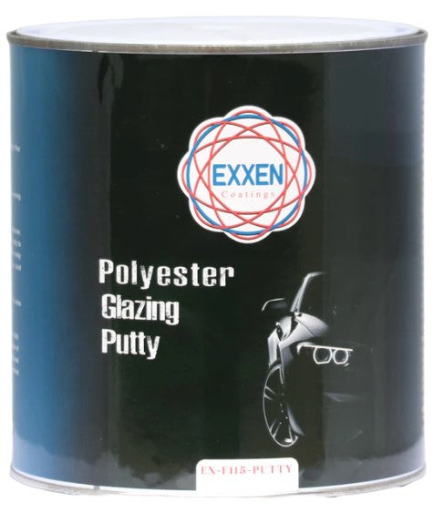 Exxen Coatings Polyester Glazing / Finishing Putty 2L w/tube hardener (Compare with icing putty)