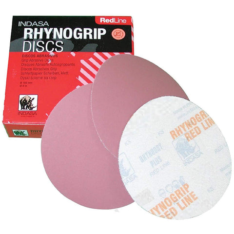 Indasa 620-1200 Rhynogrip Redline 6" 1200Grit Hook & Loop DA Sandpaper 50 per box - Jerzyautopaint.com